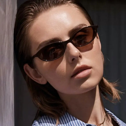 〖Summer Vibes〗3 PCS Retro Oval Sunglasses for Women Chic Cat Eye 90S Sunnies Lightweight Narrow Shades Trendy UV Protection Sunglasses Vintage Rich Girl Sunglasses Women Sunglasseswomen Summerwins