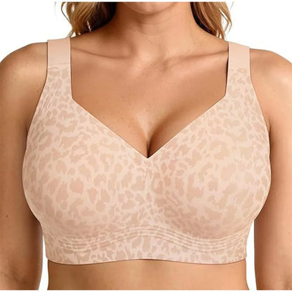 Wireless Seamless Leopard Print Bra No Underwire Push up Women Lift Bras Full Coverage plus Size Bralette Daily Wear Soft Bra