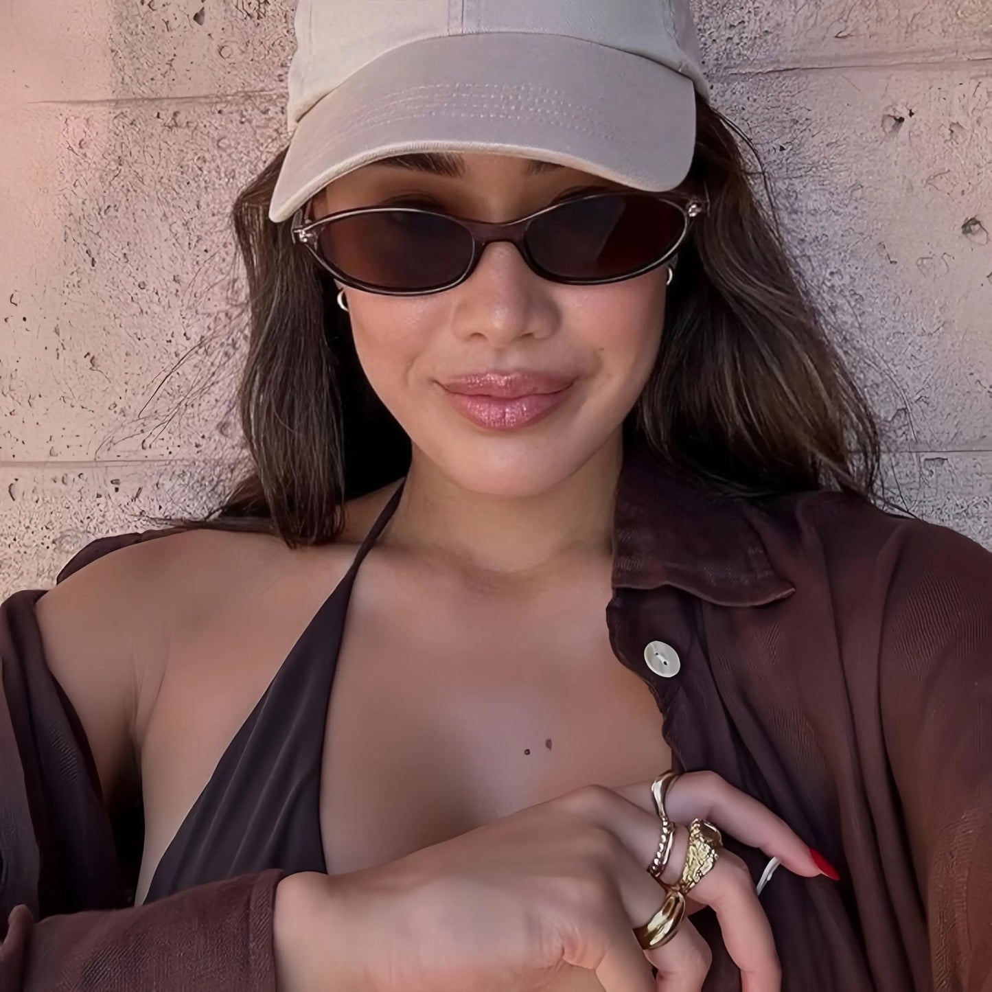〖Summer Vibes〗3 PCS Retro Oval Sunglasses for Women Chic Cat Eye 90S Sunnies Lightweight Narrow Shades Trendy UV Protection Sunglasses Vintage Rich Girl Sunglasses Women Sunglasseswomen Summerwins