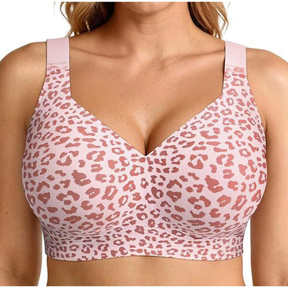 Wireless Seamless Leopard Print Bra No Underwire Push up Women Lift Bras Full Coverage plus Size Bralette Daily Wear Soft Bra